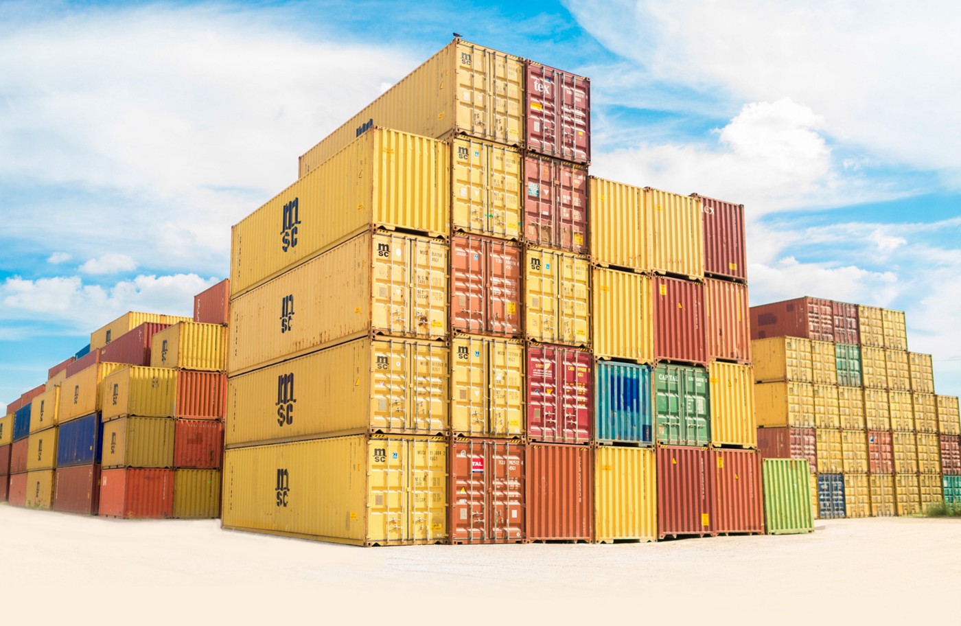 Stacks of Storage Containers